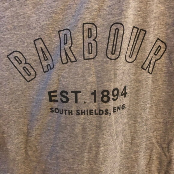 Barbour Calvert Logo Tee Shirt | NWT | Soft Cotton Blend Gray Crewneck | Size S - Picture 5 of 7